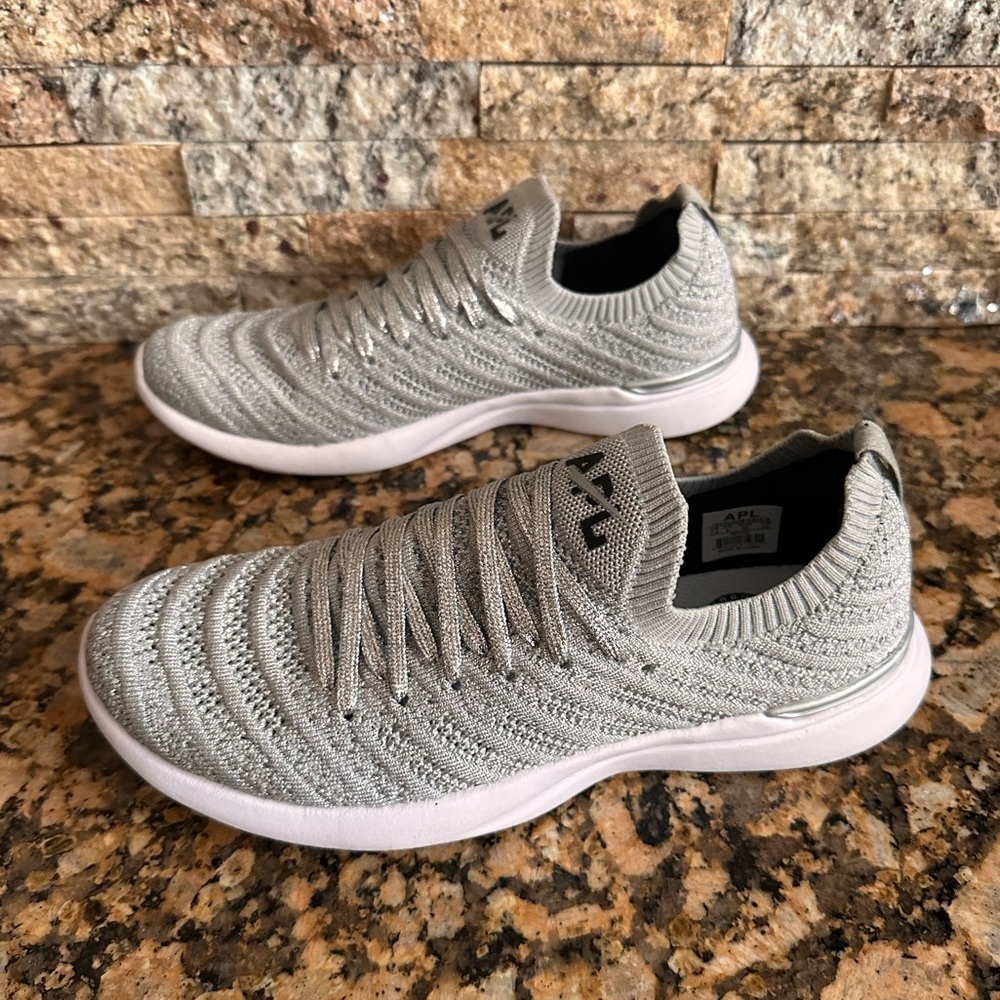 Apl Techloom Wave Sneaker Metallic Silver View 3